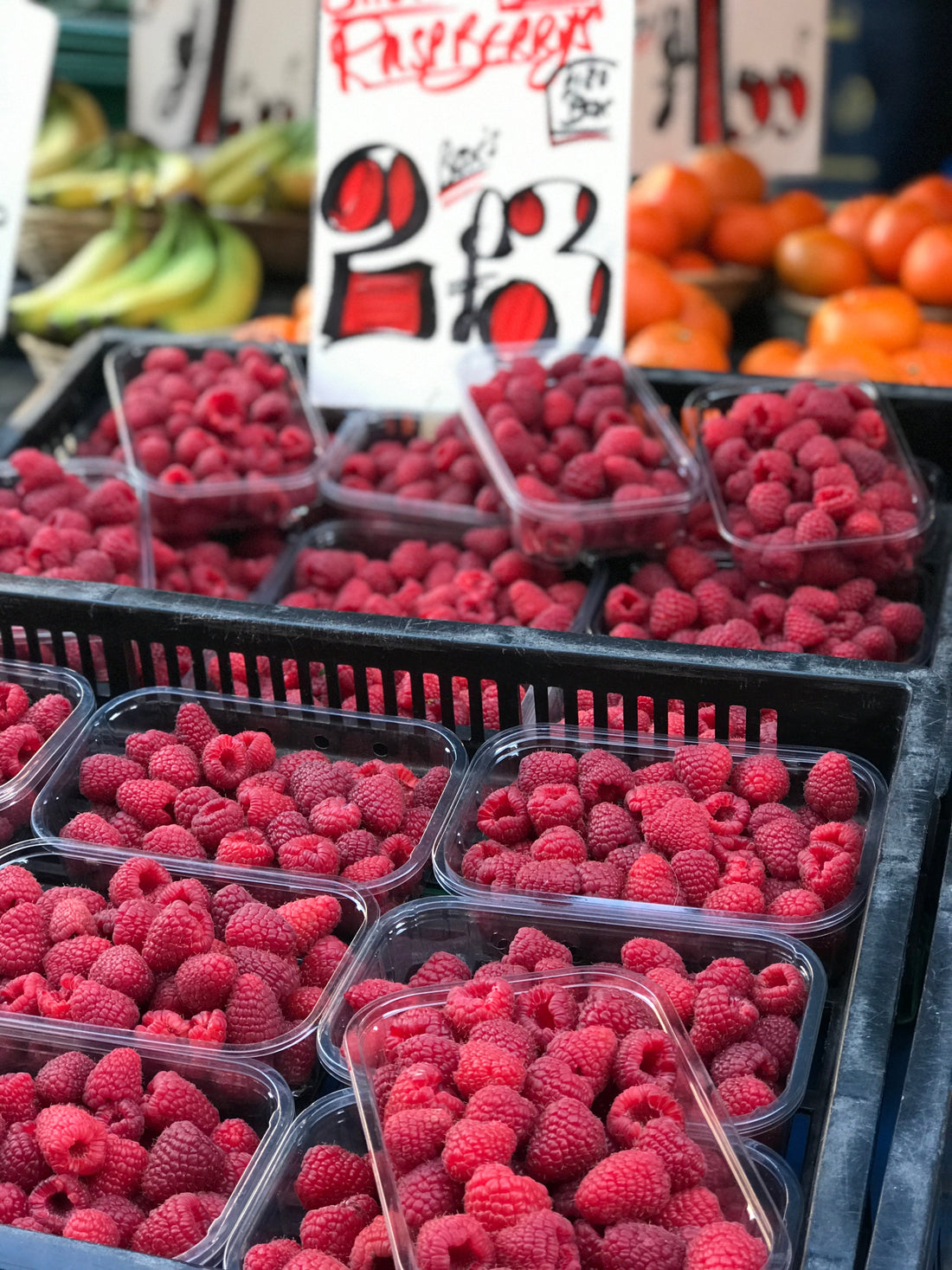 Fresh Raspberries Packaged