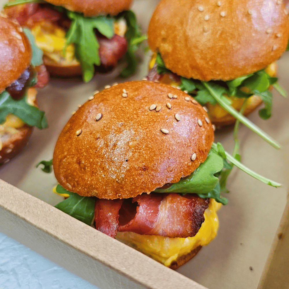 Bacon & egg sliders