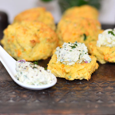 Pumpkin, parsley and parmesan scones...with culinary bling