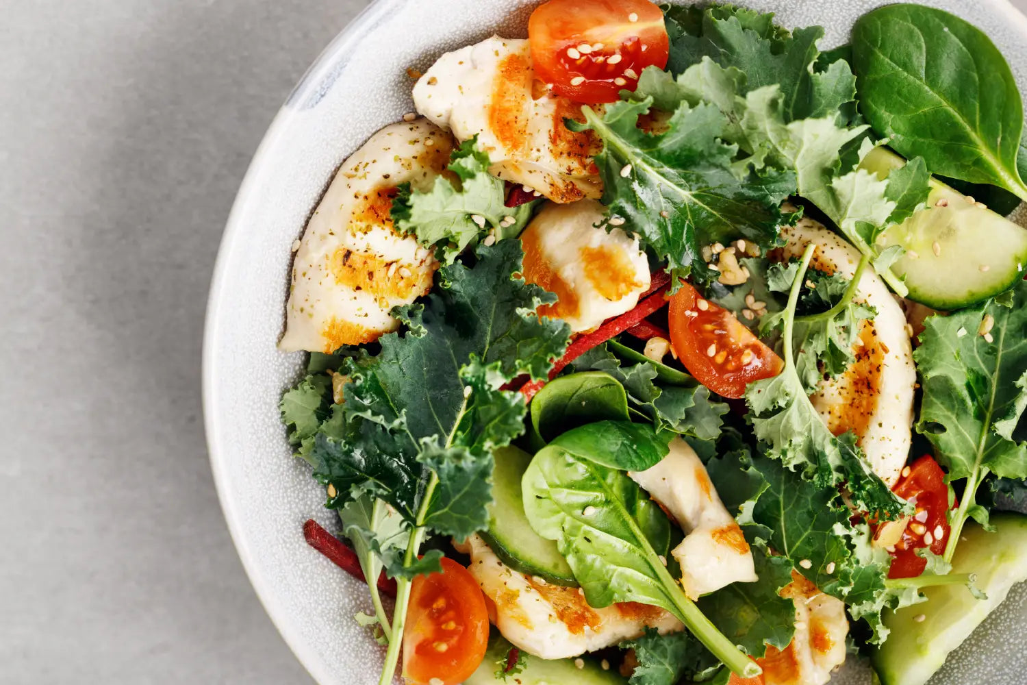 Crispy Shredded Halloumi Salad with Kale