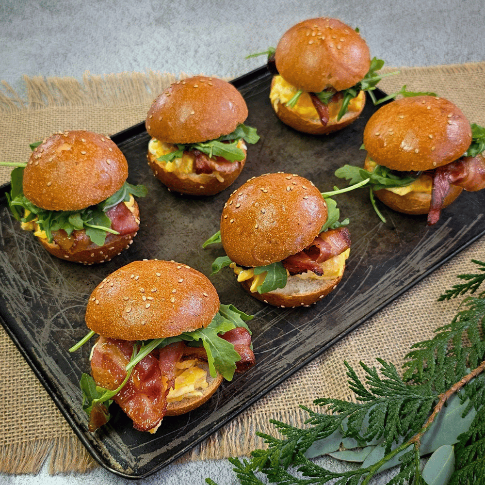 Bacon & egg sliders